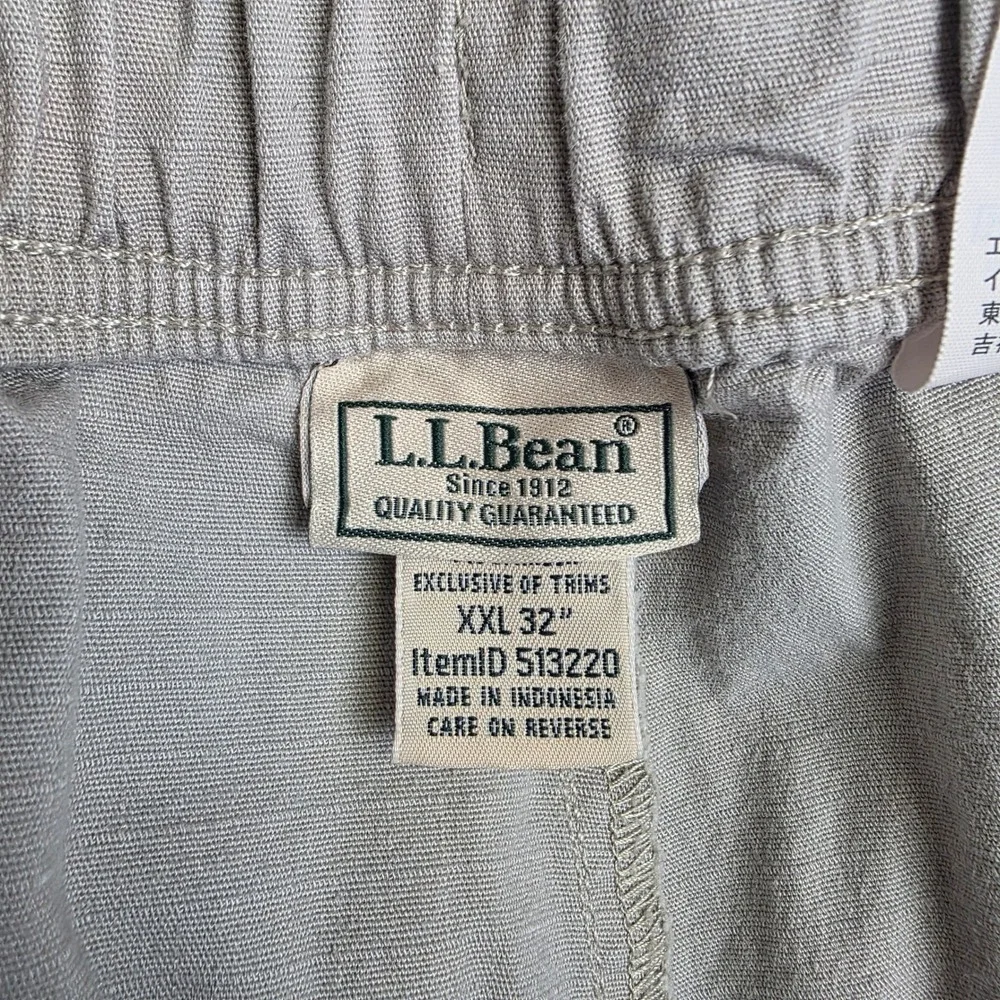 LL Bean Mens XXL 32 Inseam Explorer Ripstop Cargo Pants Khaki Comfort 513220